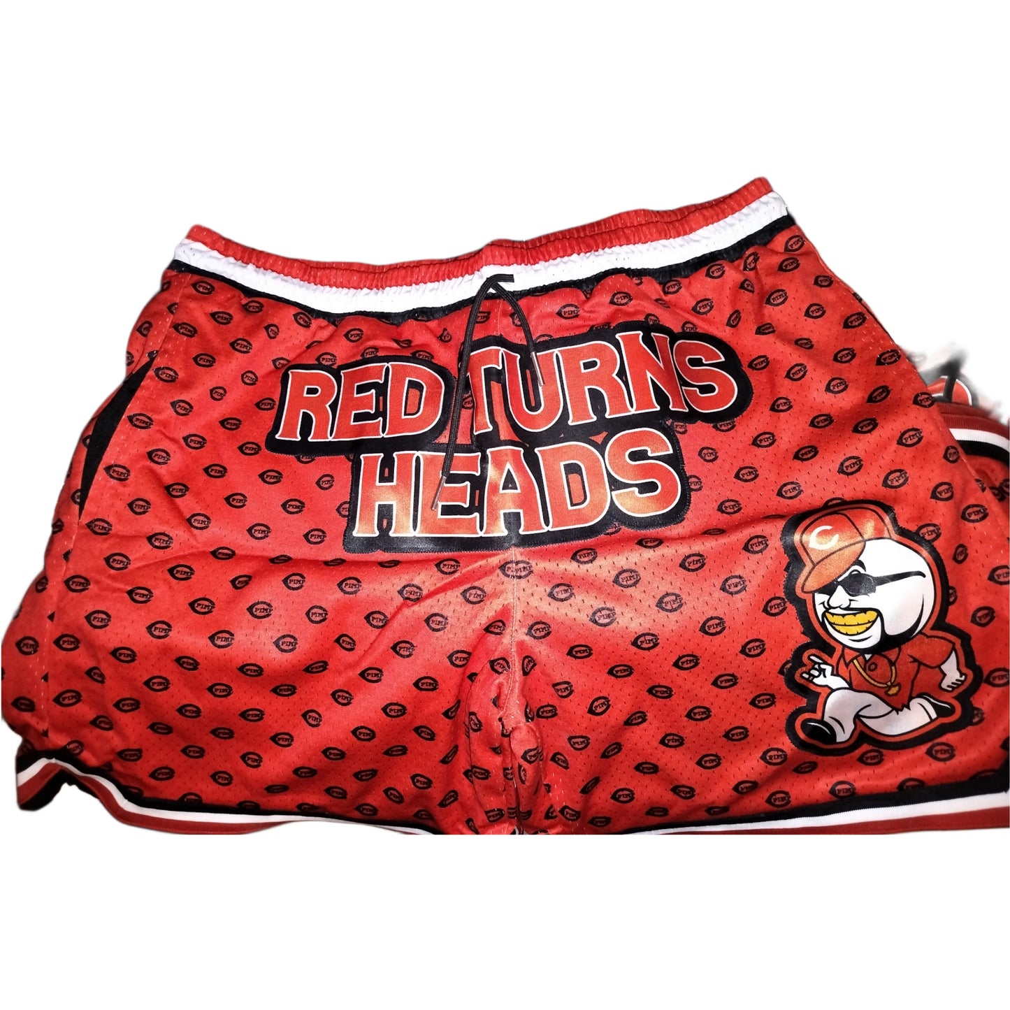 EXCLUSIVE RED TURNS HEADS SHORTS (HUSTLE STRUGGLE FAME)