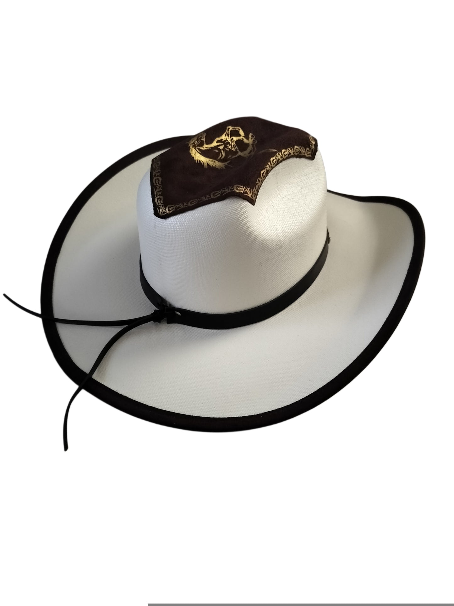 WHITE NYLON TEJANA W/ HORSE DESIGN ON TOP