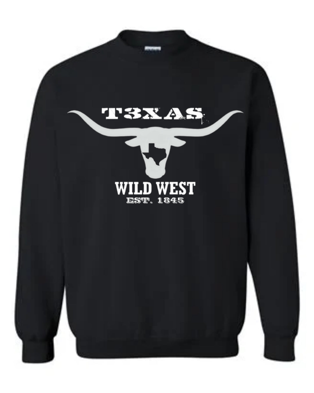 TEXAS WILD WEST EST. 1845 PULLOVER CREWNECK