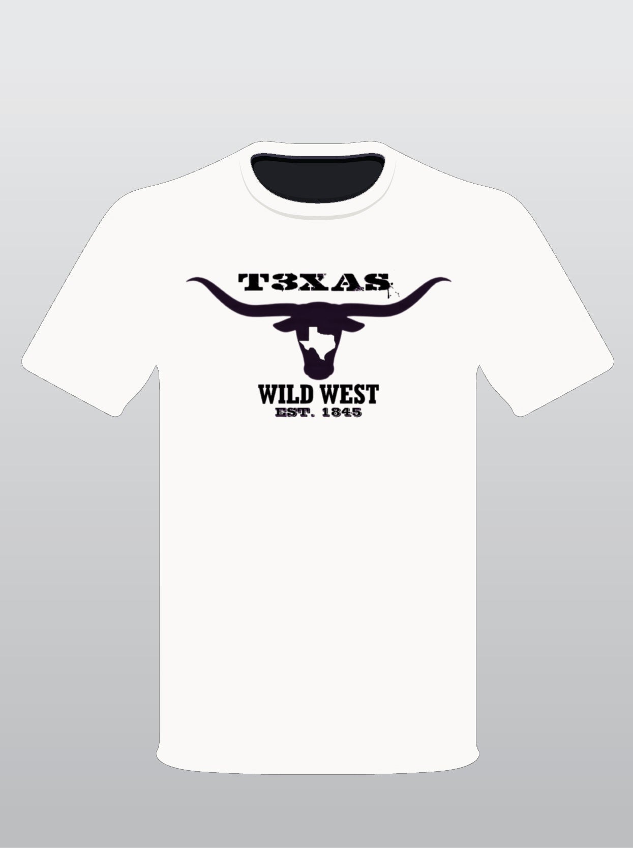 TEXAS LONGHORN WILD WEST T-SHIRT (black,blue,white)