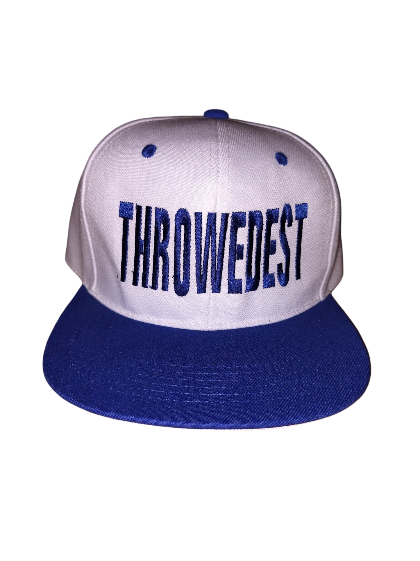 THROWEDEST SNAPBACK HAT (WHITE & BLUE)