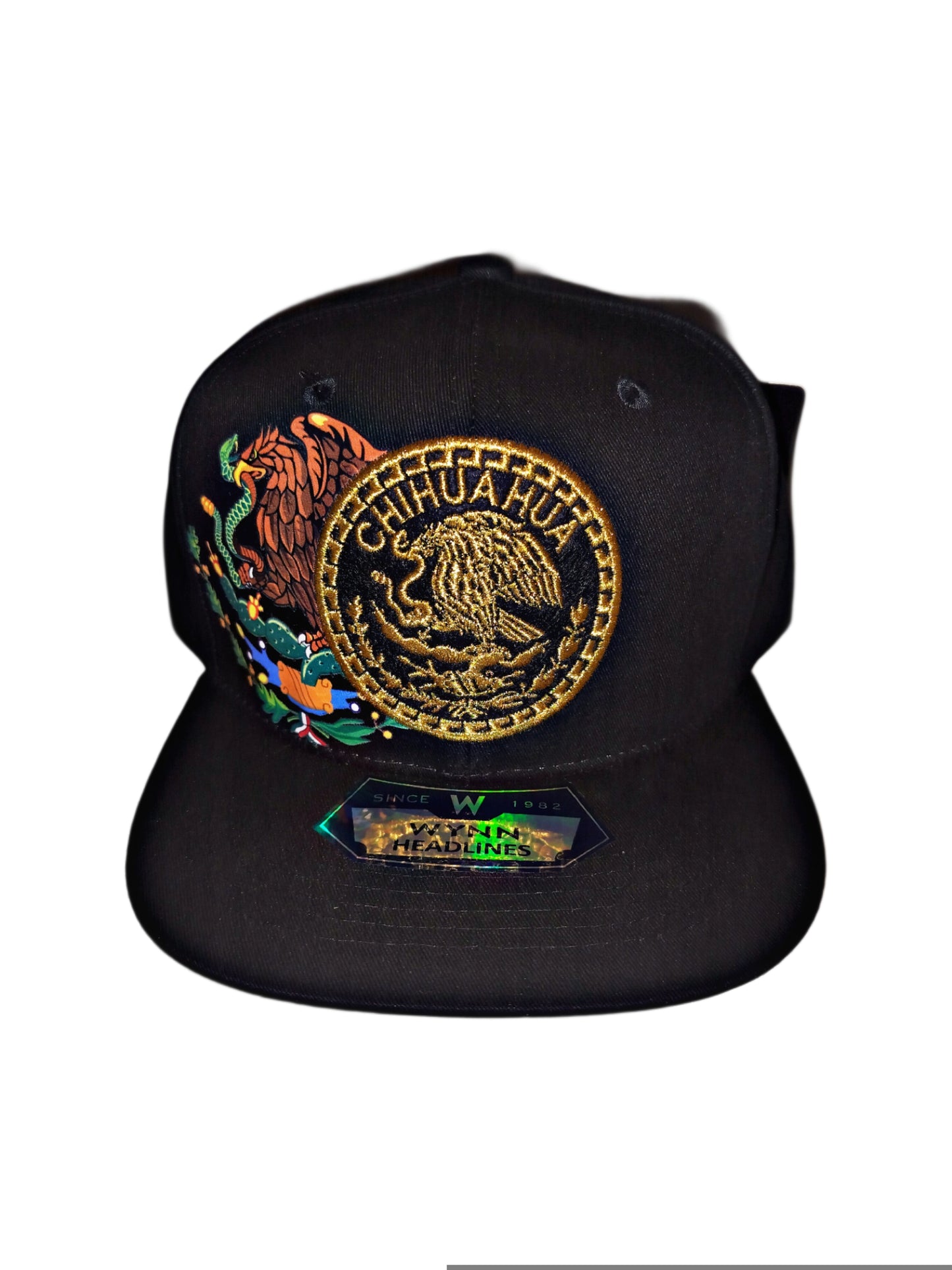 CHIHUAHUA MEXICO GOLD EAGLE (AGUILA DE ORO)BLACK SNAPBACK